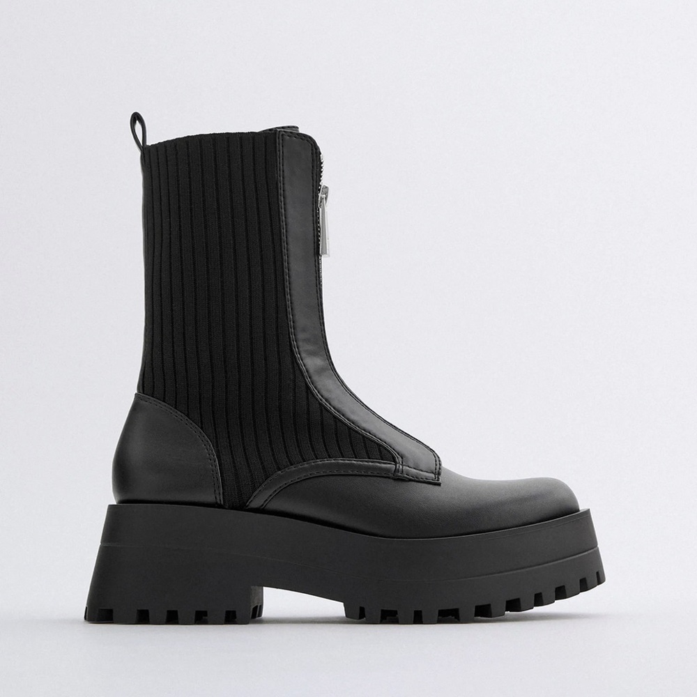 LOW HEELED SOCK-STYLE ZIP ANKLE BOOTS Hard to find, sold out